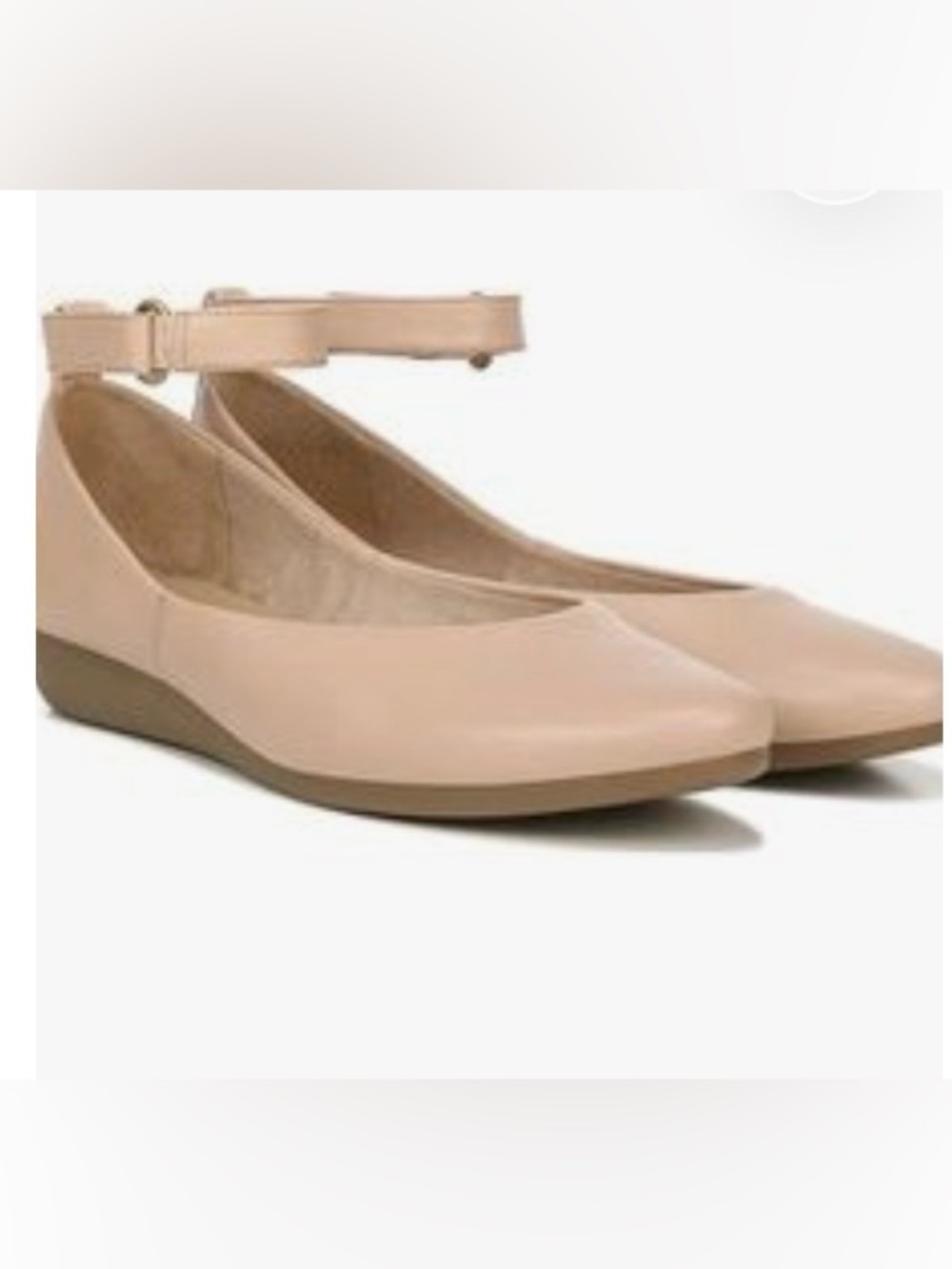 SOUL Naturalizer Valory Mauve Nude Leather Ankle Strap Ballet Flats 9.5M